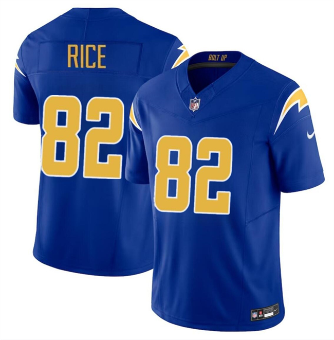 Men's Los Angeles Chargers #82 Brenden Rice Royal 2024 Draft F.U.S.E Vapor Limited Stitched Football Jersey